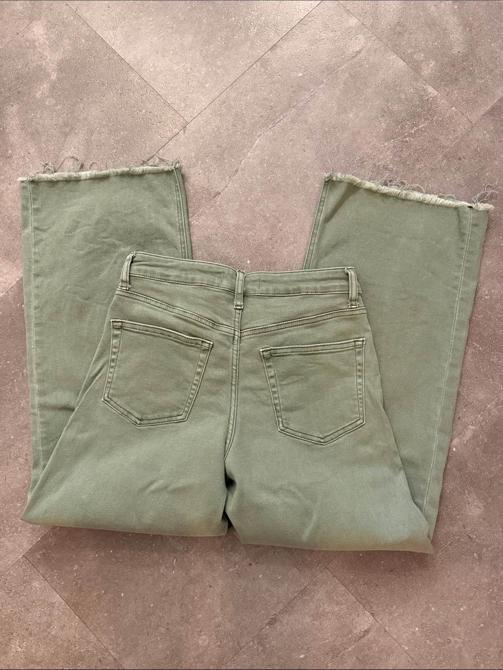 Women’s Vervet High-Rise Wide leg Jeans in Olive Green Sz 27 - Picture 5 of 7